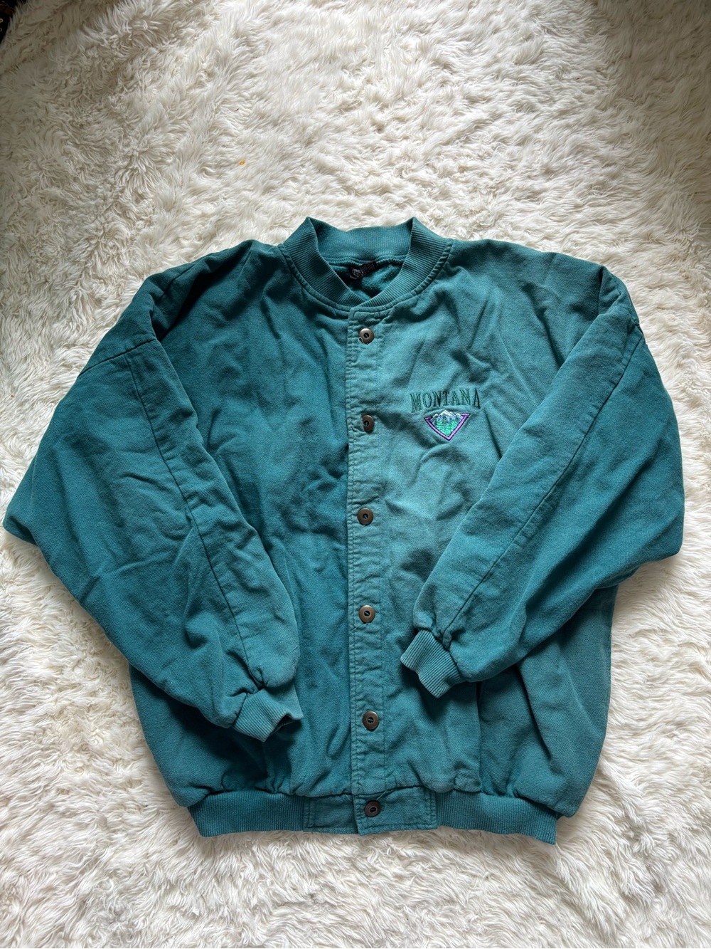 Vintage Montana Teal Button-Up Jacket